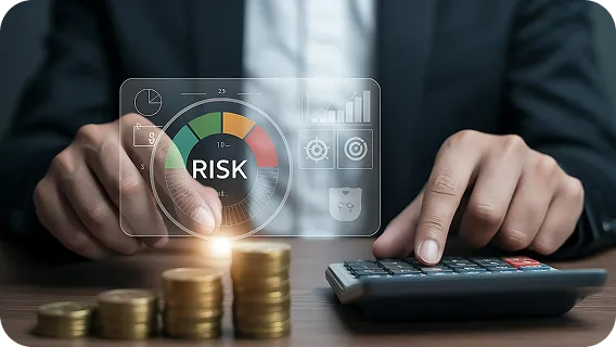 Machine learning risk assessment with financial data and calculator