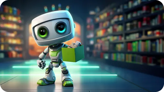 Artificial intelligence and machine learning robot in school library