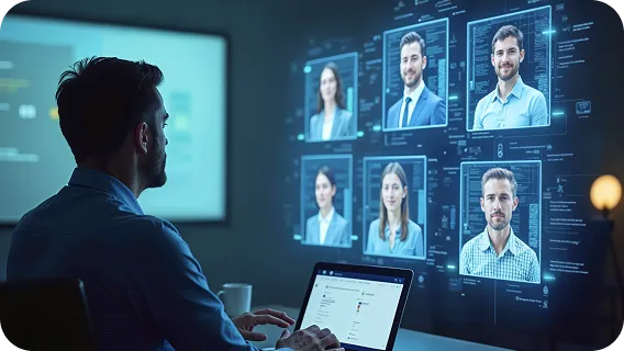 Machine learning hiring system analyzing candidate profiles