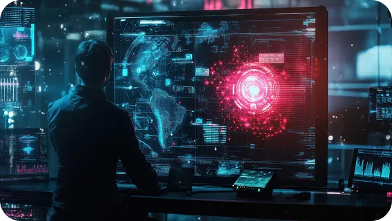 Machine learning development services for security monitoring cyber threat dashboard