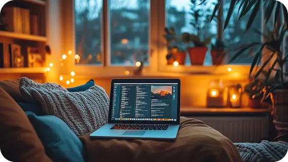 Tablet showing property data at home workspace supporting software modernization insights
