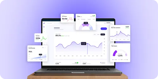 Laptop showing real-time incident response dashboard with charts for Command and Control Center