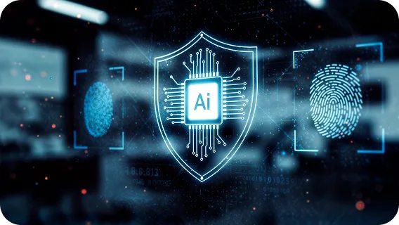AI shield with chip and fingerprints for ai system integration