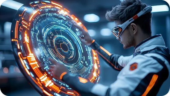 Engineer using computer vision solutions to optimize smart logistics system