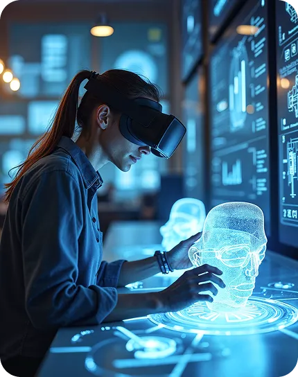 Computer vision ai model development in VR workspace