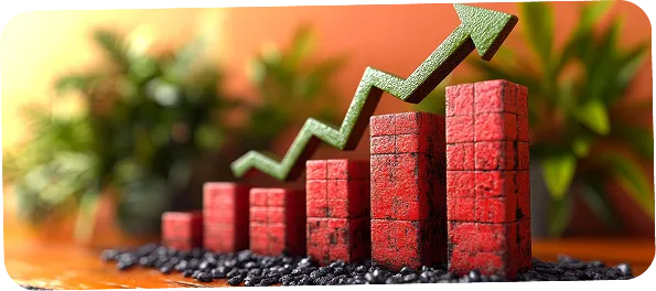 Conversational AI improving resolution rates shown with upward growth chart