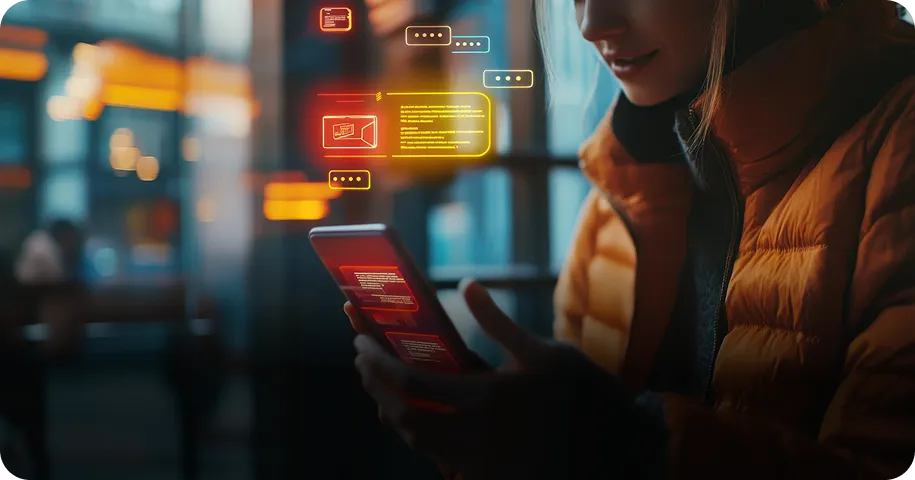 Conversational AI chat UX showing chatbot interface improving customer engagement