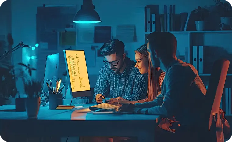Prompt design specialists collaborating with a business team to unlock better AI results and reliable outputs