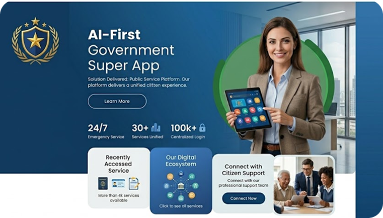AI-first government super app case study by Phaedra Solutions