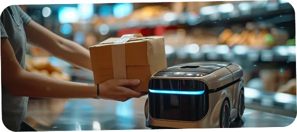 Automated delivery bot showcasing web application development solutions provider