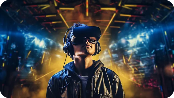 Immersive gaming interface showcasing scalable saas application development