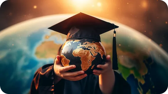 Global learning concept representing AI-first LMS and student workflow platforms