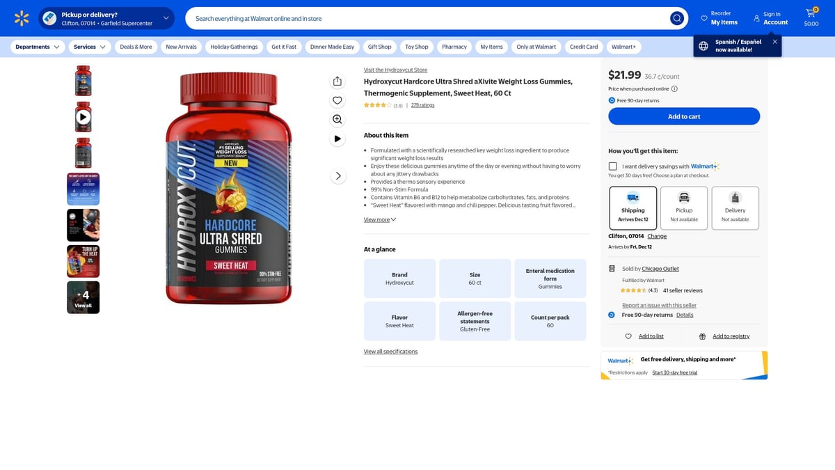 Top 7 Best Thermogenic Fat Burner Picks for 2026 - Hydroxycut Hardcore Ultra Shred Gummies