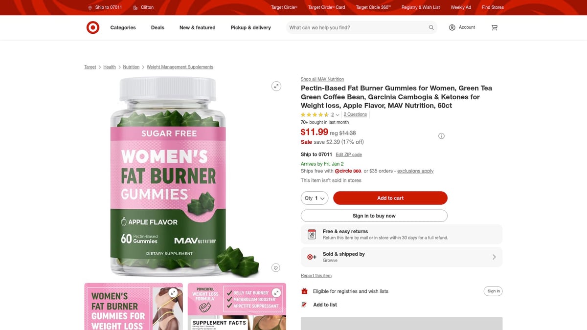 8 Best Weight Loss Supplements to Try in 2026 - Pectin-Based Fat Burner Gummies for Women (MAV Nutrition)