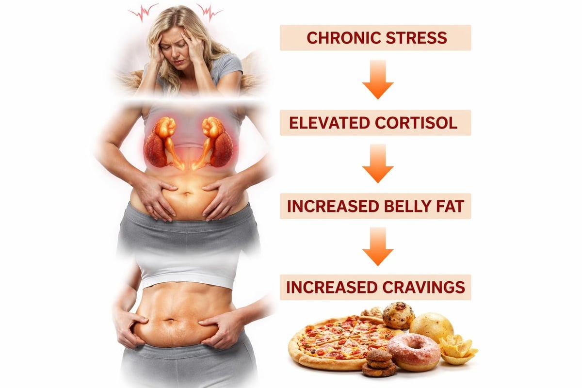 Stress hormones and weight gain connection