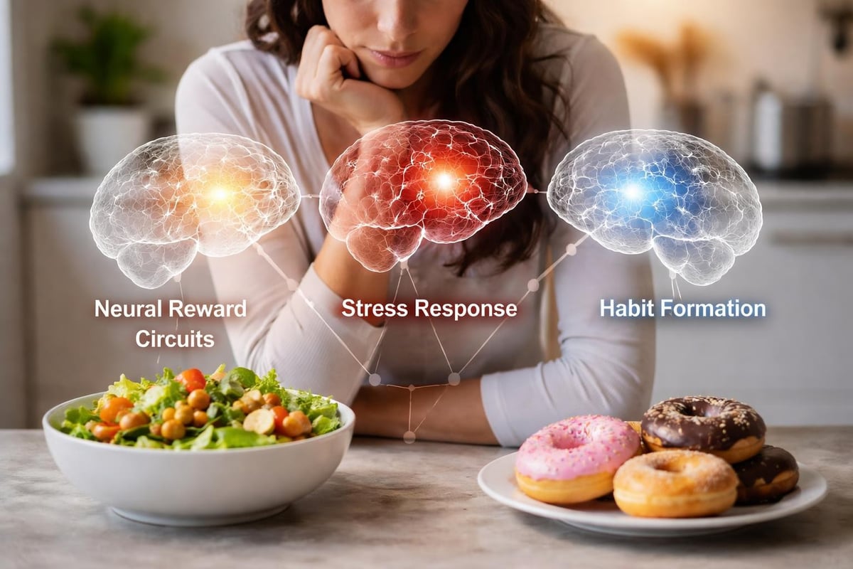 Brain pathways involved in eating behavior