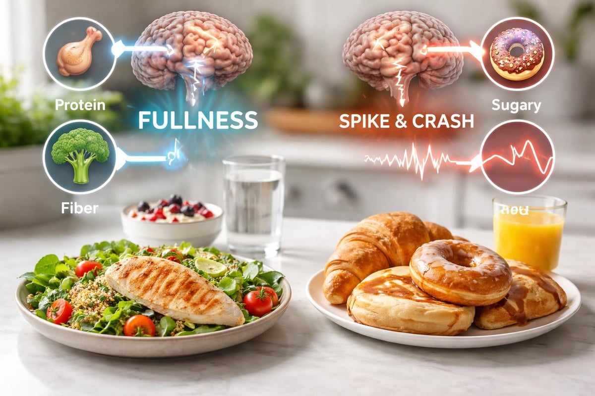 Brain satiety signals