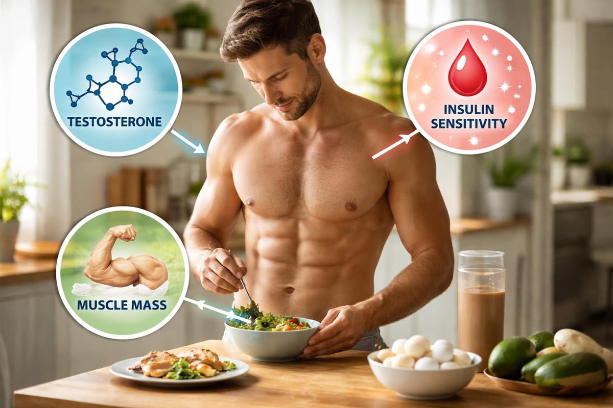 Male metabolic pathways during fat loss