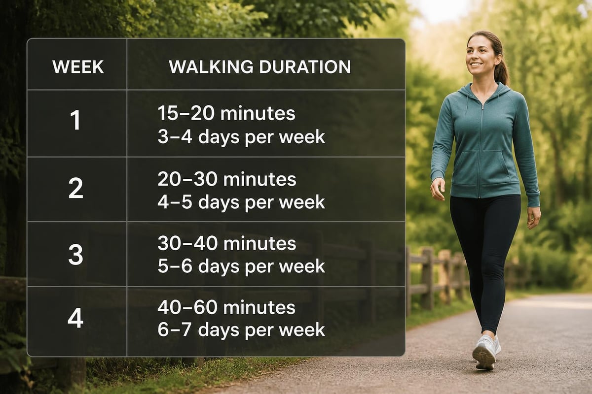 Walking progression timeline