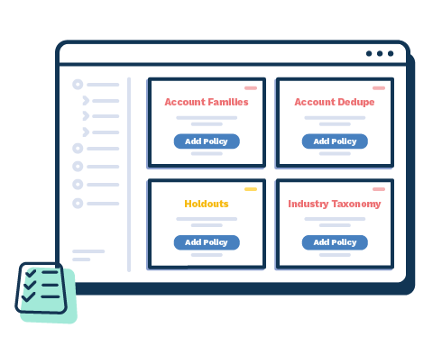 Stylized version of the fullcast.io user interface representing the policies dashboard.