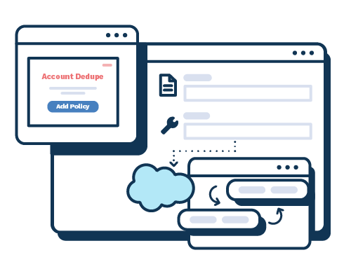an illustration showing the fullcast ui dashboards for policy creation