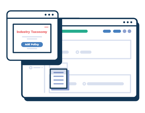 an illustration showing the fullcast ui dashboards for policy execution