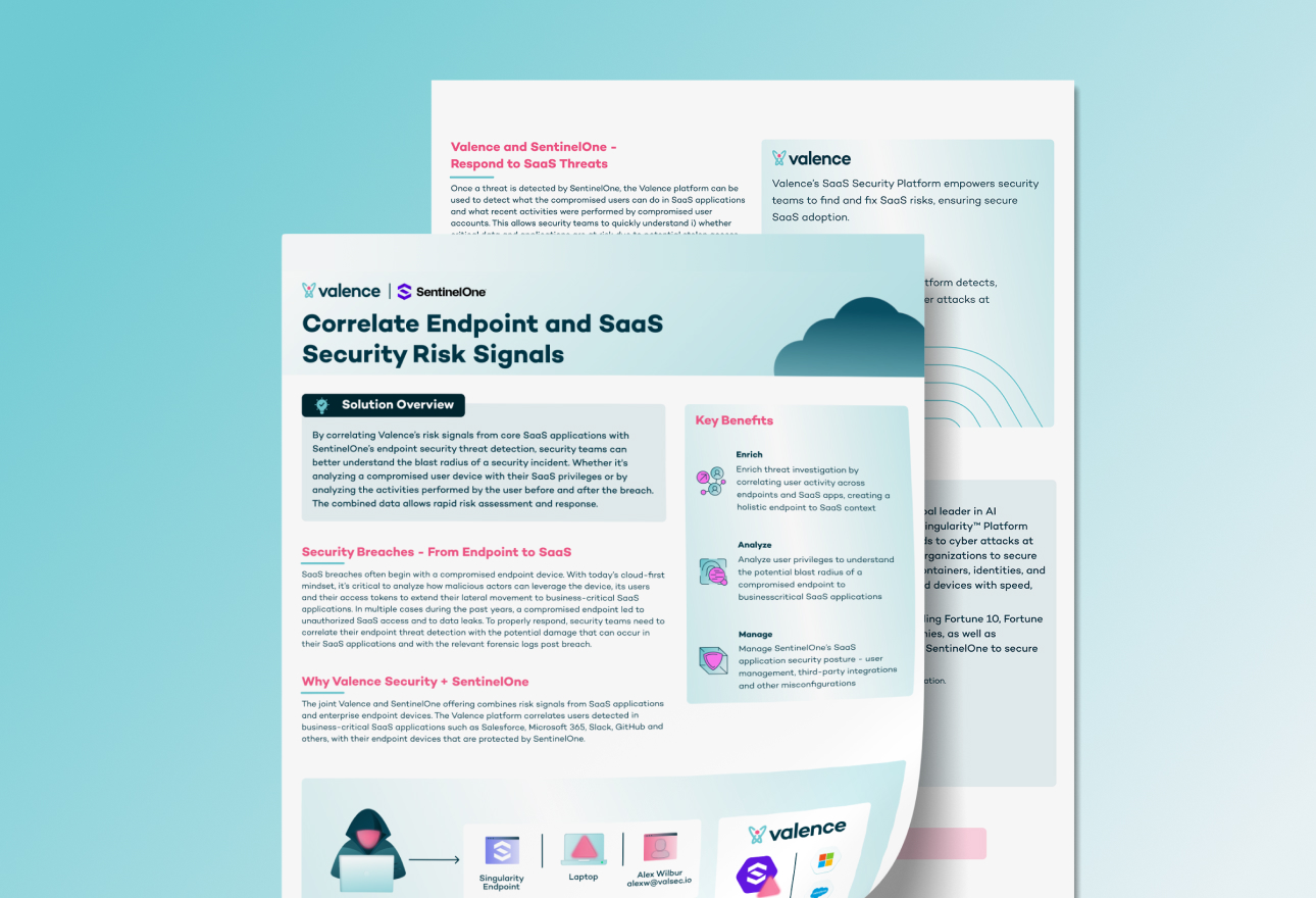 Valence and SentinelOne Partner Solution Brief