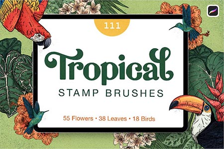 Tropical Stamp Brushes for Procreate