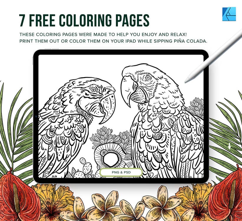 7 free coloring pages for adults