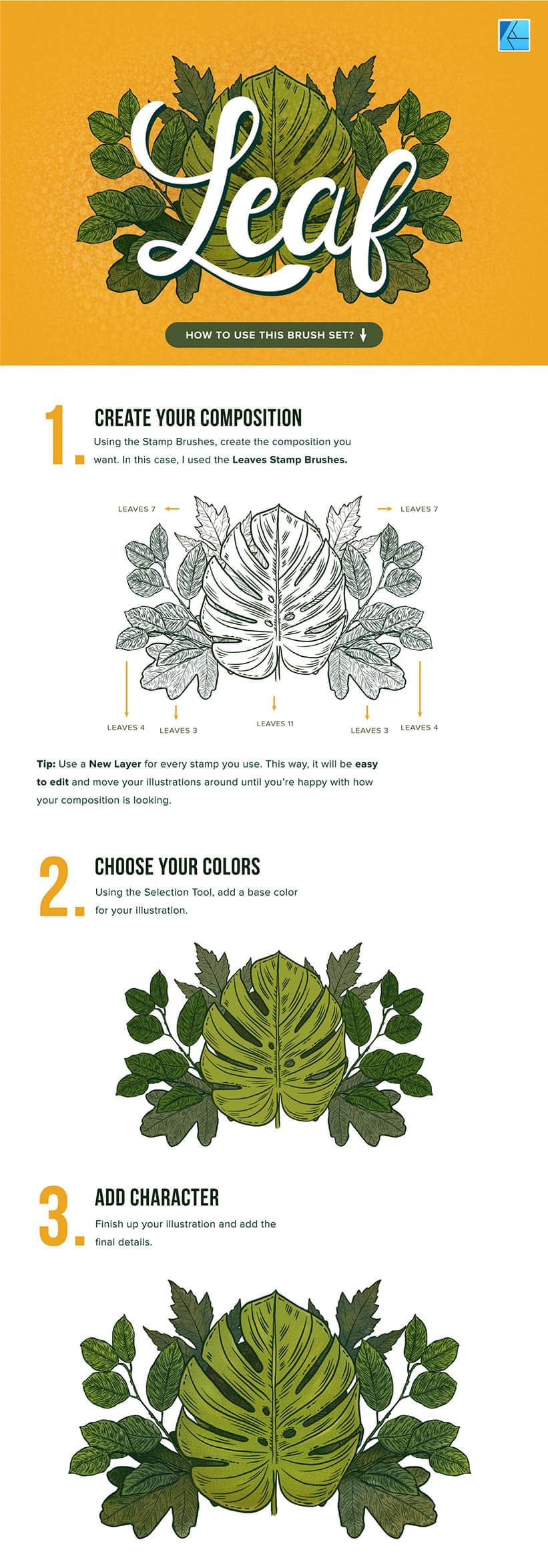 Create Leaf illustrations faster than ever with affinity designer