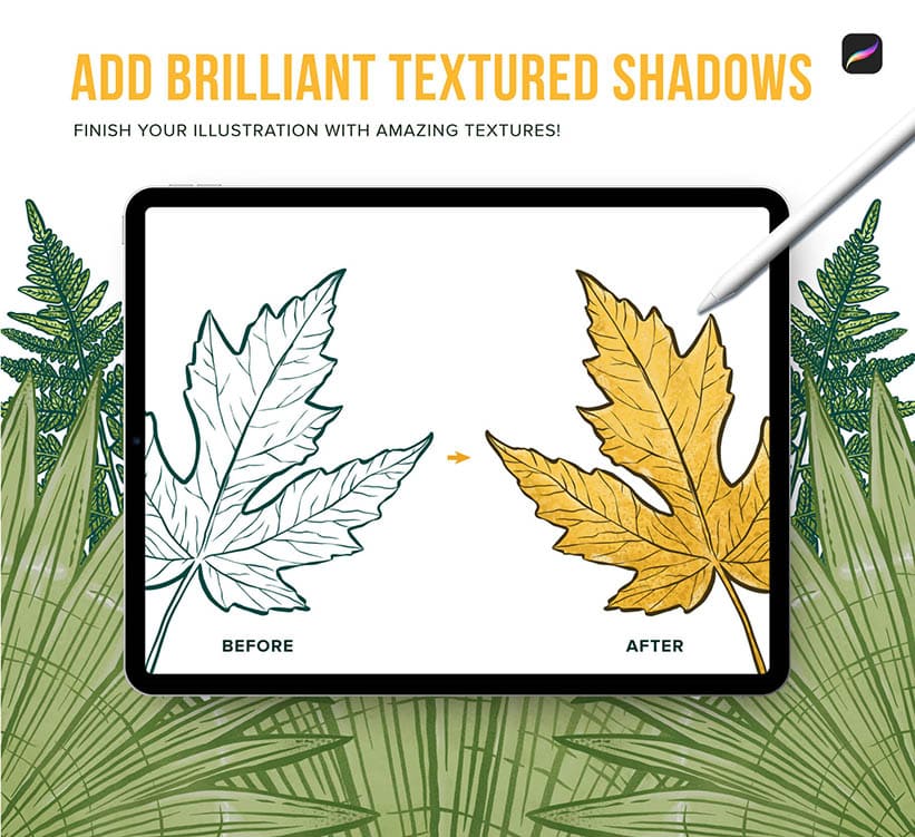 Add textures to your artwork with the free texture brushes 