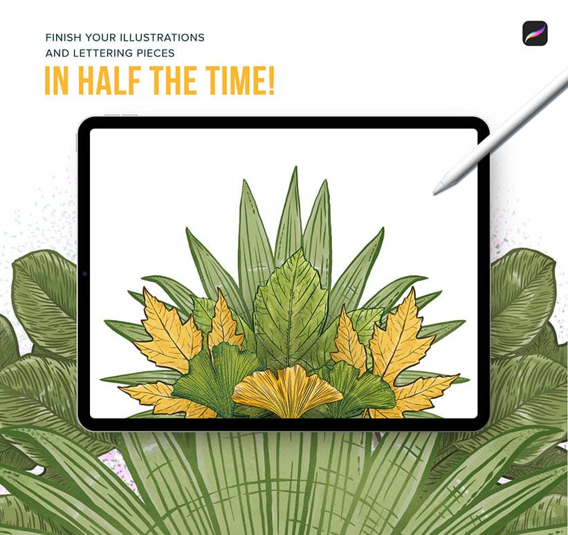 Create leaf illustrations in half the time using Procreate