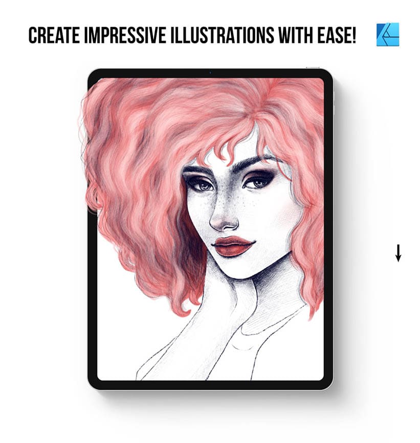 Draw curly hair in affinity designer easy and fast