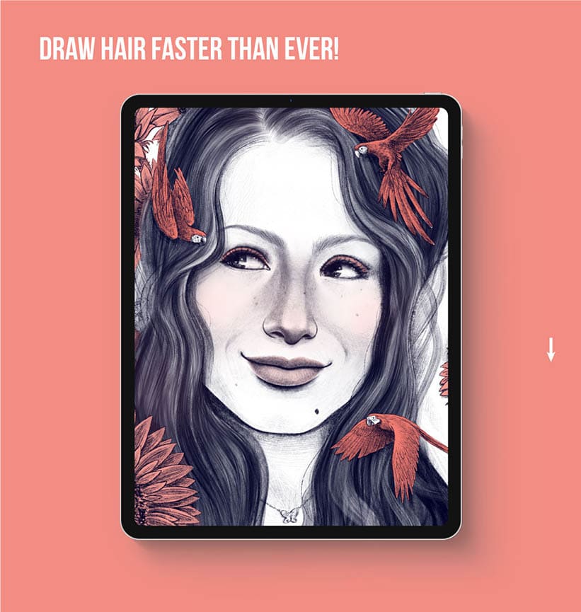 Draw hair faster and easier than ever with affinity designer