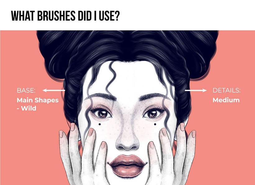 Brushes used to draw curly hair in affinity designer 