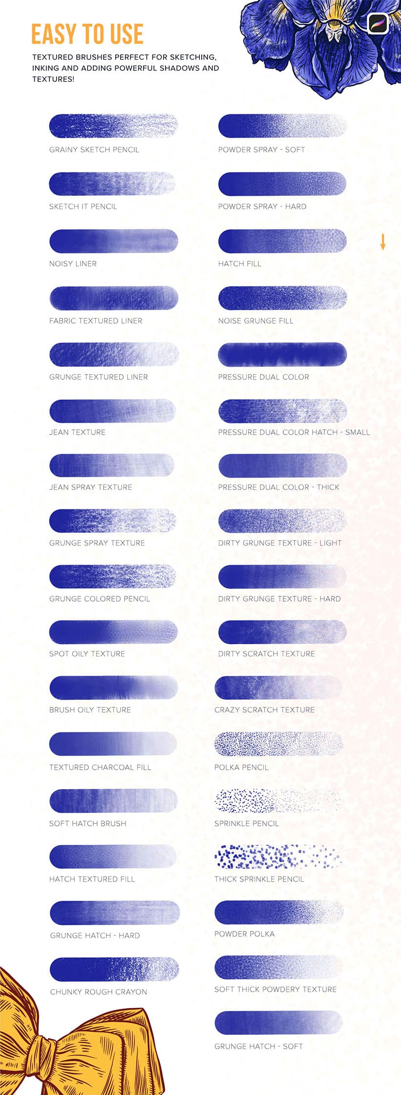 Great texture brushes for Procreate