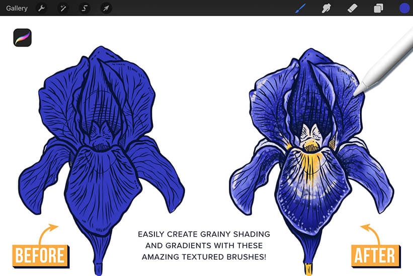 Add interest to your art with these Procreate texture brushes