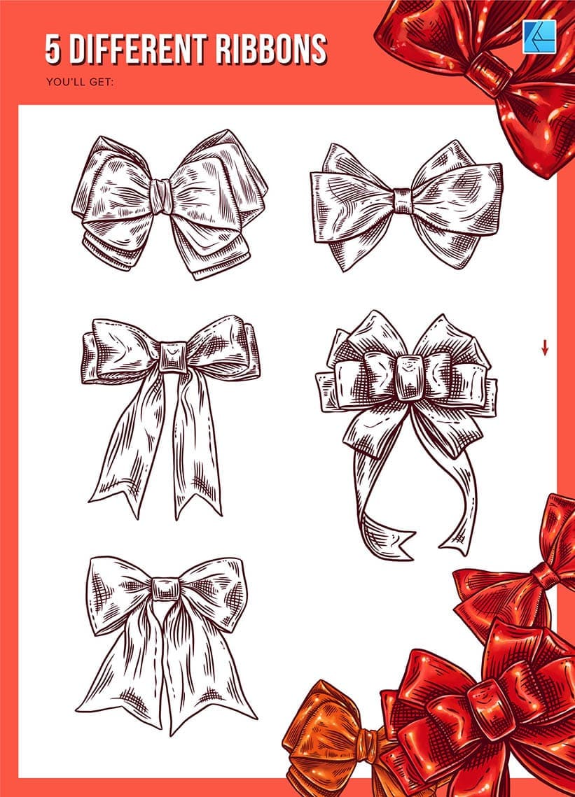 add ribbons to your illustrations with these stamp brushes for affinity