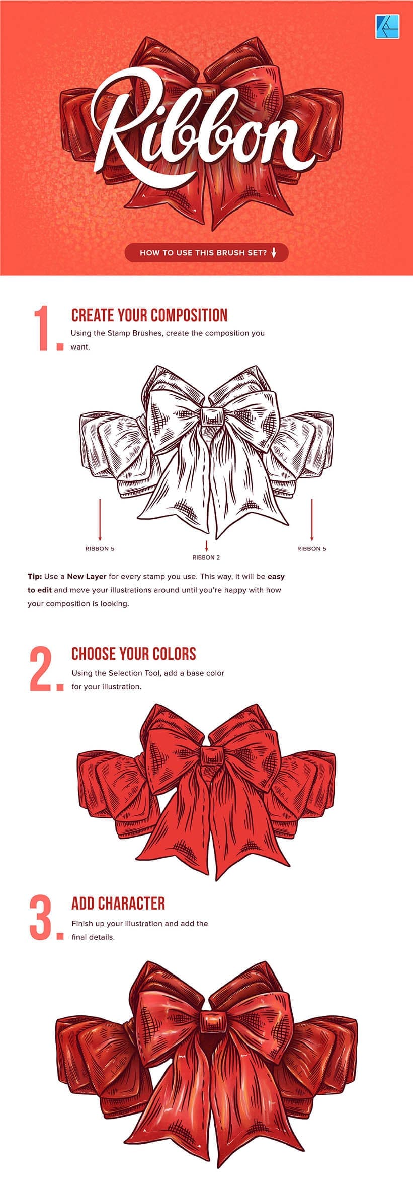 easiest way to draw ribbons in affinity designer