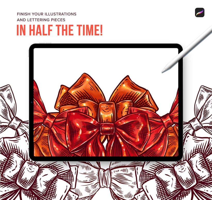 Finish your lettering illustrations in procreate faster