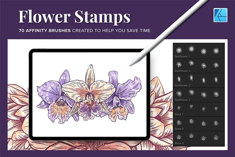 Easiest way to add flowers to your lettering artworks with affinity designer
