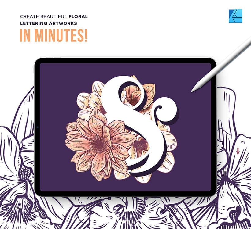 create floral lettering artworks in minutes with affinity designer