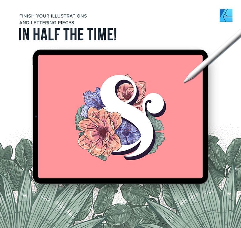 finish your floral illustrations and lettering art faster than ever