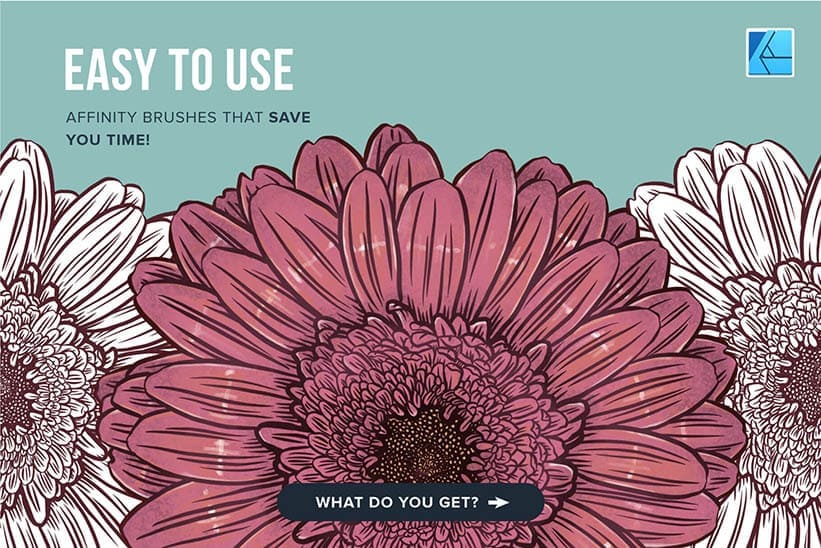 easy to use floral stamp brushes for affinity
