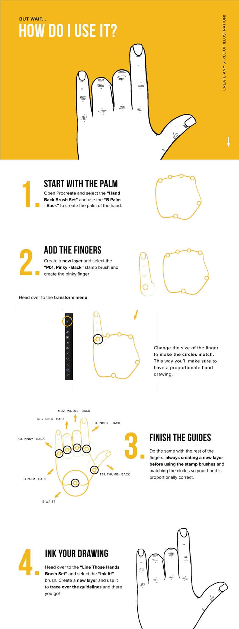fastest way to draw hands in affinity designer