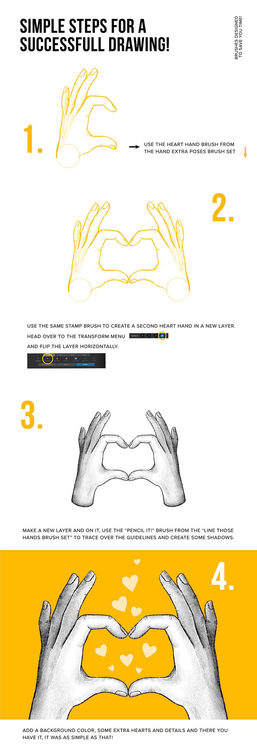 draw hands in procreate for beginners