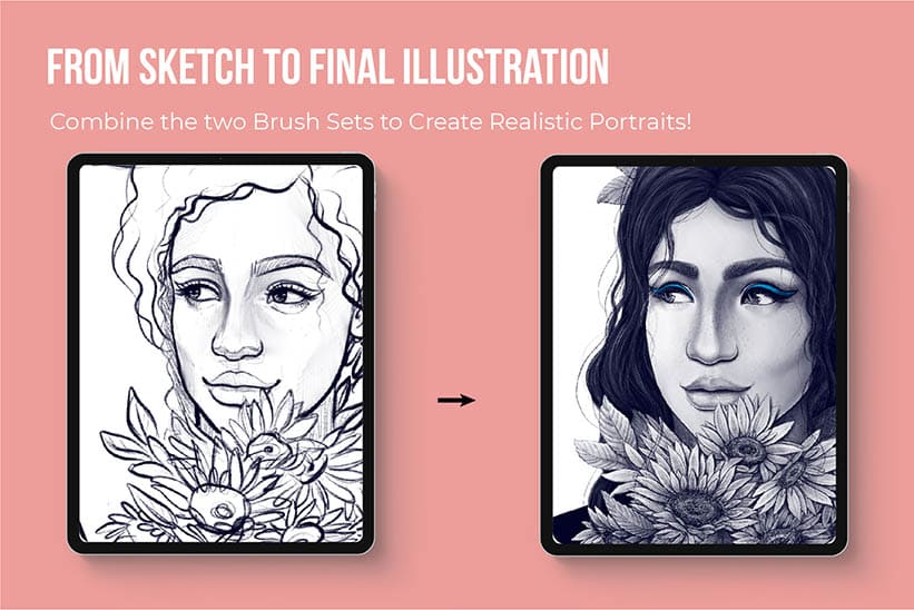 best brushes to draw portraits and hair in procreate
