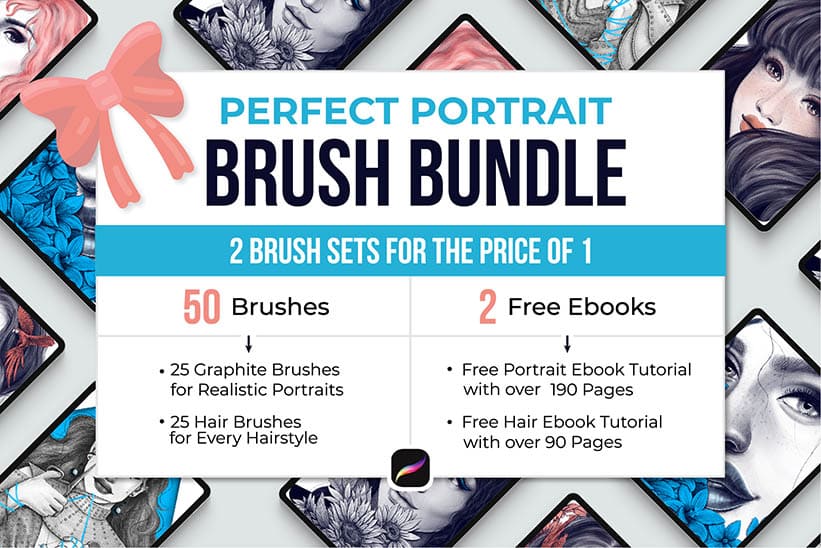 Digital Portrait brush bundle for Procreate and Procreate Pocket