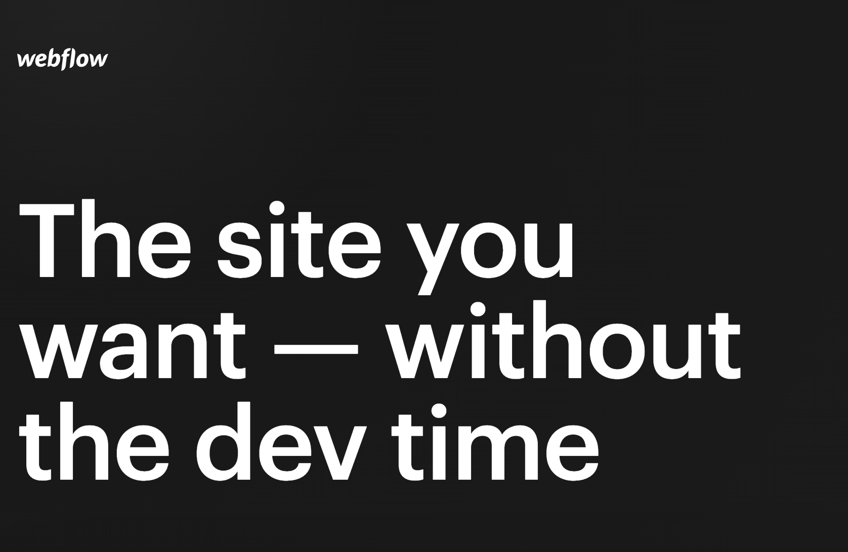 Screenshot of Webflow Clear Value Proposition