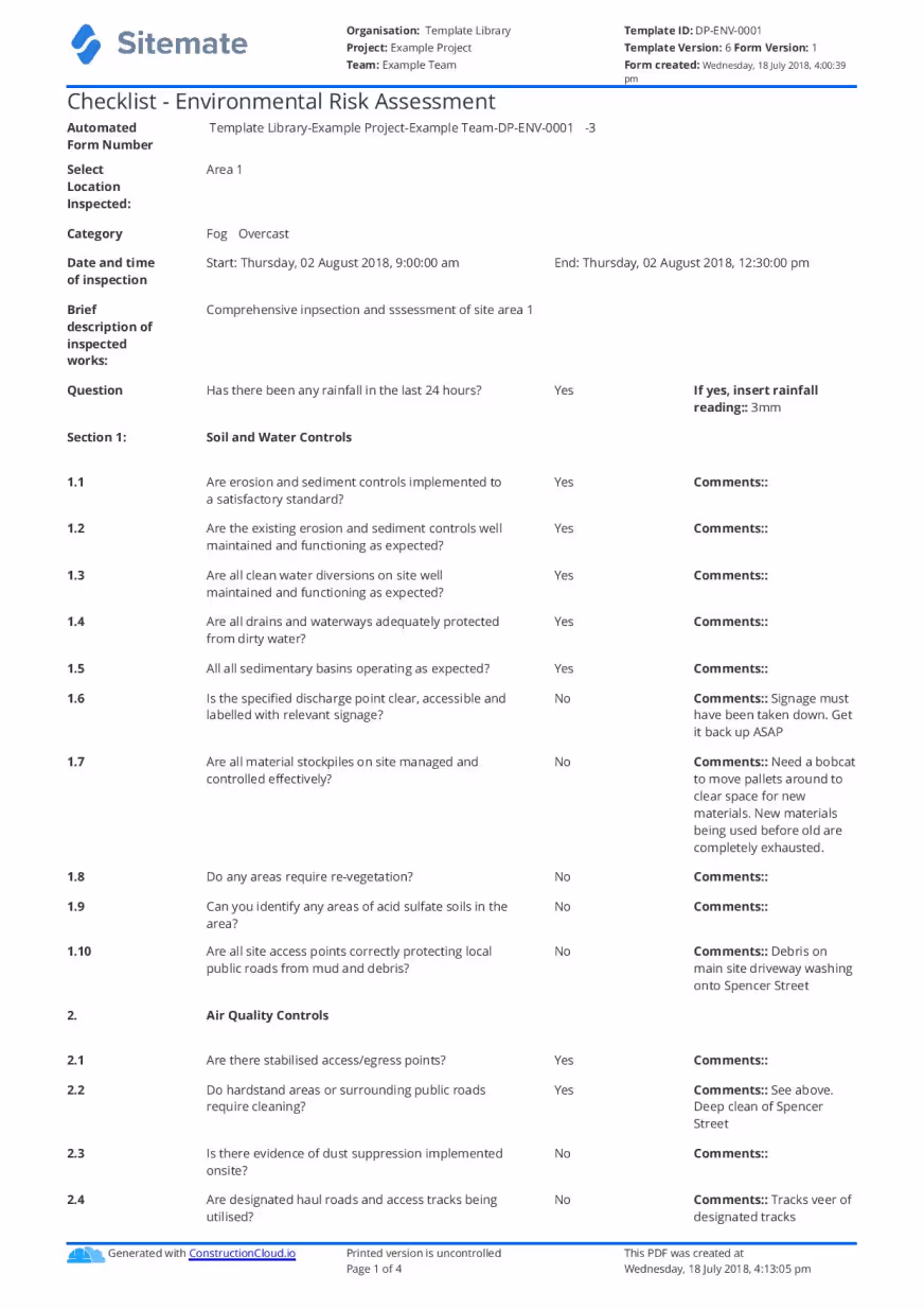 Detailed service quotation document from a technical service provider with a company logo, client information, quotation number, date, and a table listing service descriptions, hours, rates, and total costs.